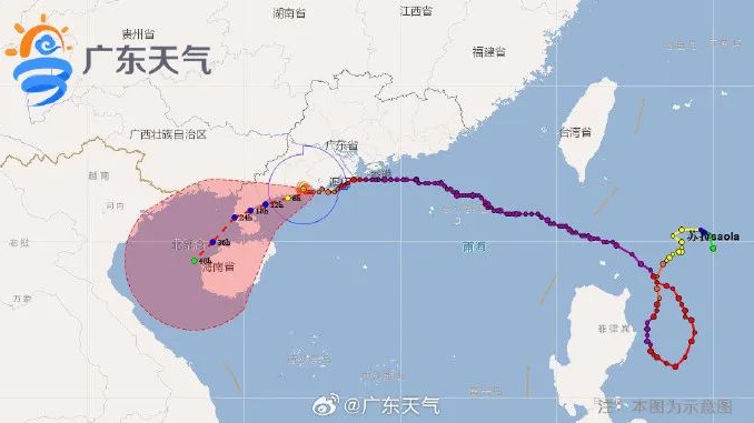 「蘇拉」在廣東陽江海陵島再次登陸 強(qiáng)度減弱