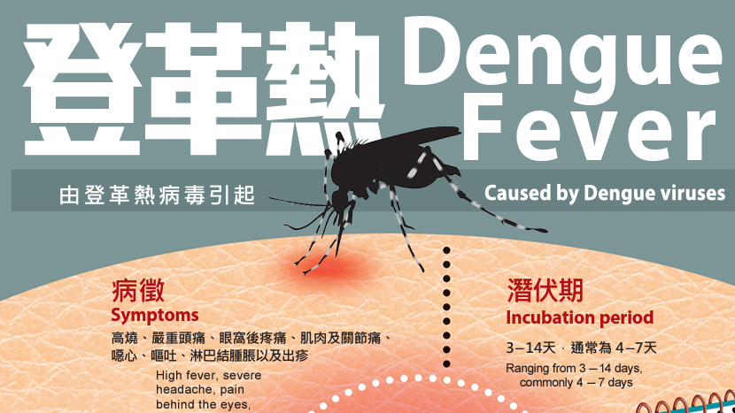 本港錄5宗登革熱傳入個案 病人潛伏期內曾到內地、印度和越南