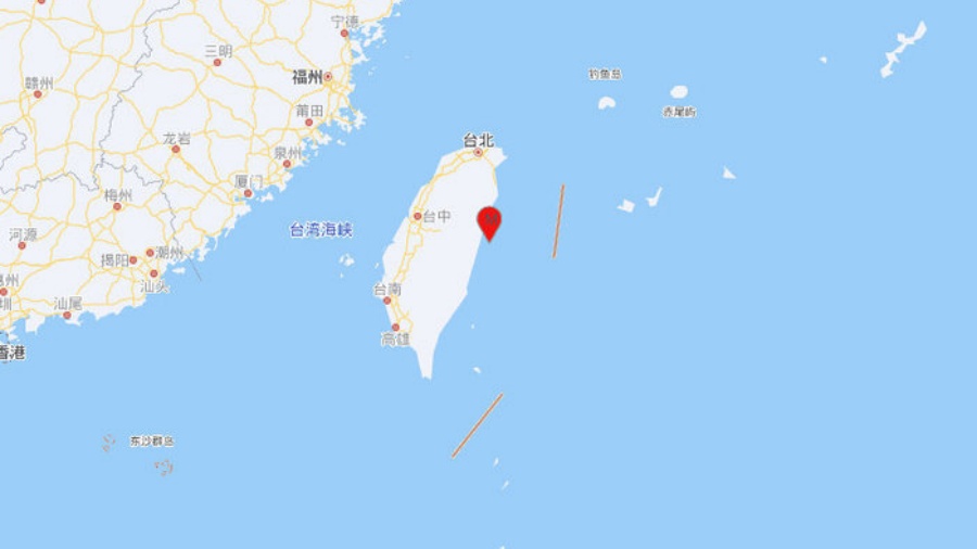 臺灣花蓮縣海域發(fā)生5.0級地震 震源深度20千米